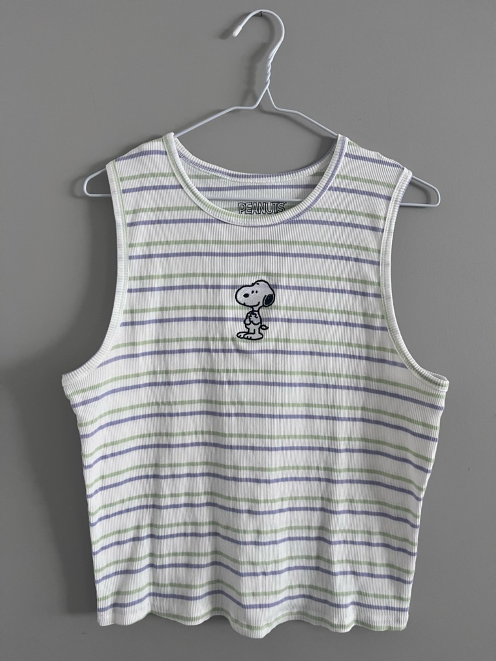 Y2K Vibes Snoopy Embroidered Peanuts Tank Top Shirt Size XL